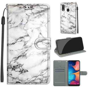 For Samsung Galaxy A20e Voltage Colored Drawing Magnetic Clasp Horizontal Flip PU Leather Case with Holder & Card Slots(C01 White Marble)