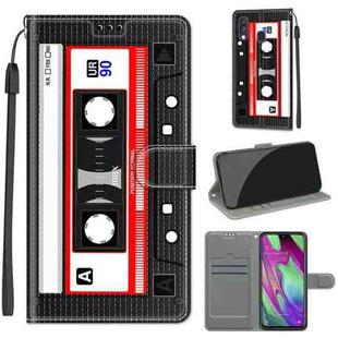 For Samsung Galaxy A40 Voltage Colored Drawing Magnetic Clasp Horizontal Flip PU Leather Case with Holder & Card Slots(C10 Black Red Tape)