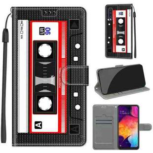 For Samsung Galaxy A50 Voltage Colored Drawing Magnetic Clasp Horizontal Flip PU Leather Case with Holder & Card Slots(C10 Black Red Tape)