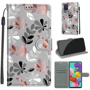 For Samsung Galaxy A51 Voltage Colored Drawing Magnetic Clasp Horizontal Flip PU Leather Case with Holder & Card Slots(C19 Material Flower)