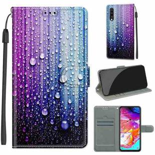 For Samsung Galaxy A70 Voltage Colored Drawing Magnetic Clasp Horizontal Flip PU Leather Case with Holder & Card Slots(C05 Purple Blue Water Drops)