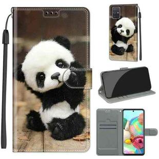 For Samsung Galaxy A71 Voltage Colored Drawing Magnetic Clasp Horizontal Flip PU Leather Case with Holder & Card Slots(C18 Wood Board Panda)