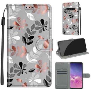 For Samsung Galaxy S10 Voltage Colored Drawing Magnetic Clasp Horizontal Flip PU Leather Case with Holder & Card Slots(C19 Material Flower)