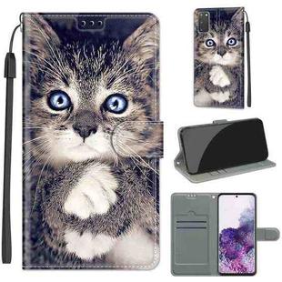 For Samsung Galaxy S20 Voltage Colored Drawing Magnetic Clasp Horizontal Flip PU Leather Case with Holder & Card Slots(C02 Fork Hand White Claw Cat)