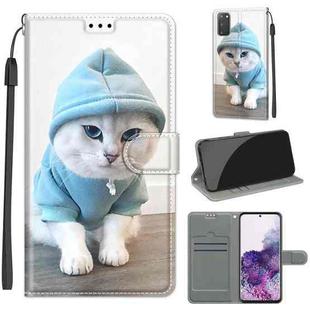 For Samsung Galaxy S20 Voltage Colored Drawing Magnetic Clasp Horizontal Flip PU Leather Case with Holder & Card Slots(C15 Blue Sweater White Cat)