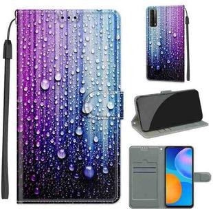 For Huawei P Smart 2021 / Y7a Voltage Colored Drawing Magnetic Clasp Horizontal Flip PU Leather Case with Holder & Card Slots(C05 Purple Blue Water Drops)