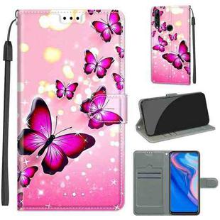 For Huawei P Smart Z / Y9 Prime / 9X / 9X Pro Voltage Colored Drawing Magnetic Clasp Horizontal Flip PU Leather Case with Holder & Card Slots(C03 Gradient Pink Flying Butterflies)