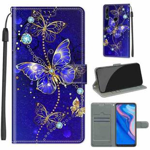 For Huawei P Smart Z / Y9 Prime / 9X / 9X Pro Voltage Colored Drawing Magnetic Clasp Horizontal Flip PU Leather Case with Holder & Card Slots(C11 Blue Golden Chain Butterflies)