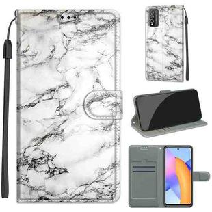 For Honor 10X Lite Voltage Colored Drawing Magnetic Clasp Horizontal Flip PU Leather Case with Holder & Card Slots(C01 White Marble)