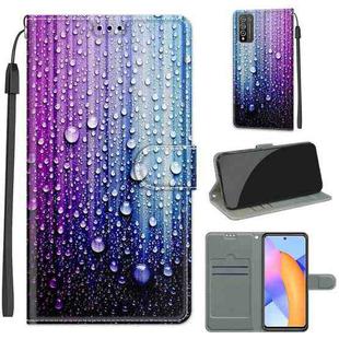 For Honor 10X Lite Voltage Colored Drawing Magnetic Clasp Horizontal Flip PU Leather Case with Holder & Card Slots(C05 Purple Blue Water Drops)