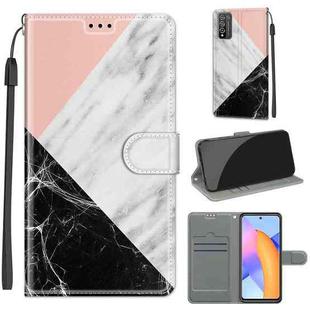 For Honor 10X Lite Voltage Colored Drawing Magnetic Clasp Horizontal Flip PU Leather Case with Holder & Card Slots(C07 Pink White Black)