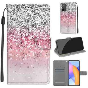 For Honor 10X Lite Voltage Colored Drawing Magnetic Clasp Horizontal Flip PU Leather Case with Holder & Card Slots(C13 Silver Pink Glitter)