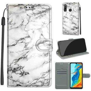 For Huawei P30 Lite Voltage Colored Drawing Magnetic Clasp Horizontal Flip PU Leather Case with Holder & Card Slots(C01 White Marble)