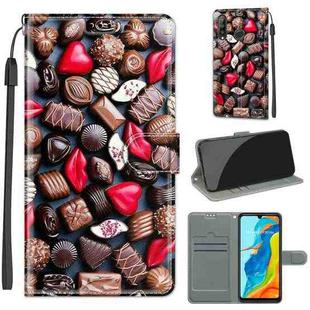 For Huawei P30 Lite Voltage Colored Drawing Magnetic Clasp Horizontal Flip PU Leather Case with Holder & Card Slots(C06 Red Lip Chocolate)