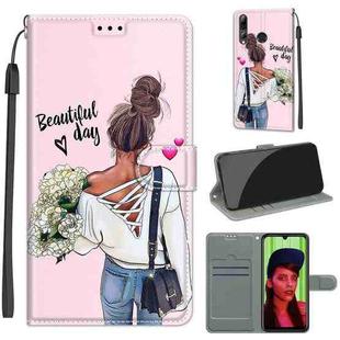 For Huawei P Smart+ 2019 Voltage Colored Drawing Magnetic Clasp Horizontal Flip PU Leather Case with Holder & Card Slots(C09 Hug Flower)