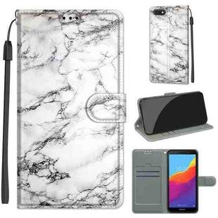 For Huawei Y5 2018 / Honor Play 7 Voltage Colored Drawing Magnetic Clasp Horizontal Flip PU Leather Case with Holder & Card Slots(C01 White Marble)