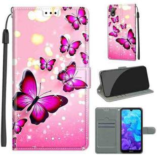 For Huawei Y5 2019 / Honor 8S Voltage Colored Drawing Magnetic Clasp Horizontal Flip PU Leather Case with Holder & Card Slots(C03 Gradient Pink Flying Butterflies)