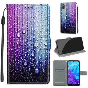 For Huawei Y5 2019 / Honor 8S Voltage Colored Drawing Magnetic Clasp Horizontal Flip PU Leather Case with Holder & Card Slots(C05 Purple Blue Water Drops)