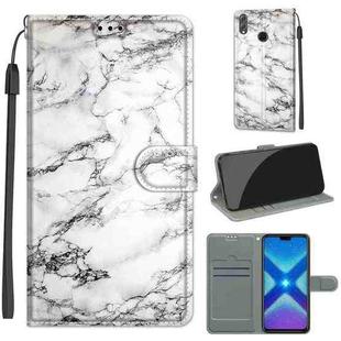 For Honor 8X Voltage Colored Drawing Magnetic Clasp Horizontal Flip PU Leather Case with Holder & Card Slots(C01 White Marble)