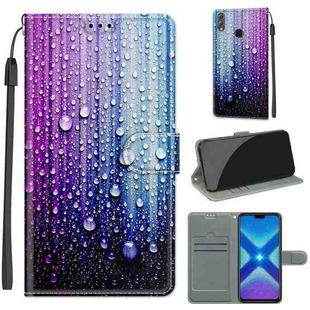 For Honor 8X Voltage Colored Drawing Magnetic Clasp Horizontal Flip PU Leather Case with Holder & Card Slots(C05 Purple Blue Water Drops)