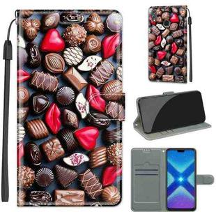 For Honor 8X Voltage Colored Drawing Magnetic Clasp Horizontal Flip PU Leather Case with Holder & Card Slots(C06 Red Lip Chocolate)