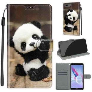 For Honor 9 Lite Voltage Colored Drawing Magnetic Clasp Horizontal Flip PU Leather Case with Holder & Card Slots(C18 Wood Board Panda)