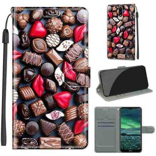 For Nokia 2.3 Voltage Colored Drawing Magnetic Clasp Horizontal Flip PU Leather Case with Holder & Card Slots(C06 Red Lip Chocolate)