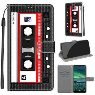 For Nokia 2.3 Voltage Colored Drawing Magnetic Clasp Horizontal Flip PU Leather Case with Holder & Card Slots(C10 Black Red Tape)