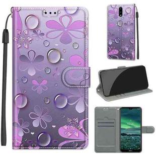 For Nokia 2.3 Voltage Colored Drawing Magnetic Clasp Horizontal Flip PU Leather Case with Holder & Card Slots(C16 Water Drop Six Petal Flower)