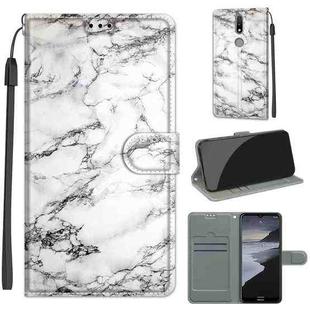 For Nokia 2.4 Voltage Colored Drawing Magnetic Clasp Horizontal Flip PU Leather Case with Holder & Card Slots(C01 White Marble)