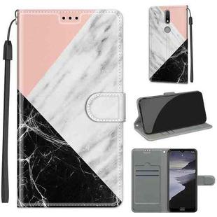 For Nokia 2.4 Voltage Colored Drawing Magnetic Clasp Horizontal Flip PU Leather Case with Holder & Card Slots(C07 Pink White Black)