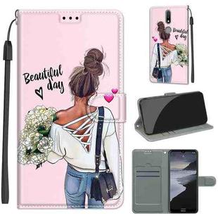 For Nokia 2.4 Voltage Colored Drawing Magnetic Clasp Horizontal Flip PU Leather Case with Holder & Card Slots(C09 Hug Flower)