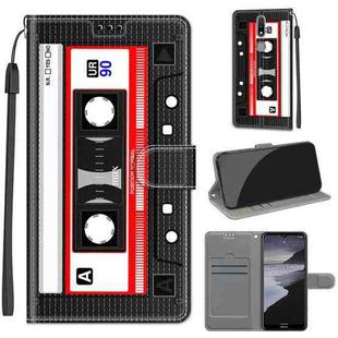 For Nokia 2.4 Voltage Colored Drawing Magnetic Clasp Horizontal Flip PU Leather Case with Holder & Card Slots(C10 Black Red Tape)