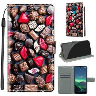 For Nokia 1.4 Voltage Colored Drawing Magnetic Clasp Horizontal Flip PU Leather Case with Holder & Card Slots(C06 Red Lip Chocolate)