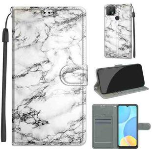 For OPPO A15 / A15s Voltage Coloured Drawing Magnetic Clasp Horizontal Flip PU Leather Case with Holder & Card Slots(C01 White Marble)