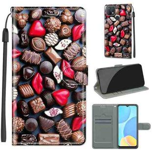For OPPO A15 / A15s Voltage Coloured Drawing Magnetic Clasp Horizontal Flip PU Leather Case with Holder & Card Slots(C06 Red Lip Chocolate)