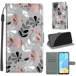 For OPPO A15 / A15s Voltage Coloured Drawing Magnetic Clasp Horizontal Flip PU Leather Case with Holder & Card Slots(C19 Material Flower)