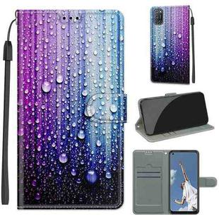 For OPPO A52 / A92 / A72 Voltage Coloured Drawing Magnetic Clasp Horizontal Flip PU Leather Case with Holder & Card Slots(C05 Purple Blue Water Drops)