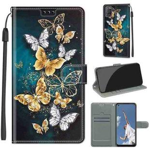 For OPPO A52 / A92 / A72 Voltage Coloured Drawing Magnetic Clasp Horizontal Flip PU Leather Case with Holder & Card Slots(C20 Gold Silver Flying Butterflies)