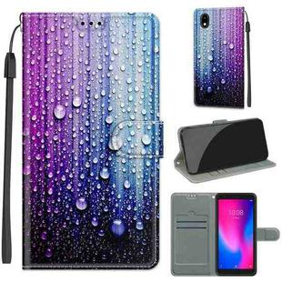 For ZTE A3 2020 Voltage Coloured Drawing Magnetic Clasp Horizontal Flip PU Leather Case with Holder & Card Slots(C05 Purple Blue Water Drops)