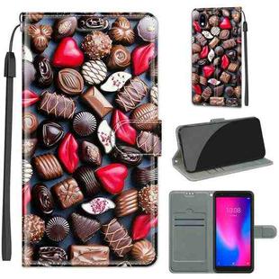 For ZTE A3 2020 Voltage Coloured Drawing Magnetic Clasp Horizontal Flip PU Leather Case with Holder & Card Slots(C06 Red Lip Chocolate)