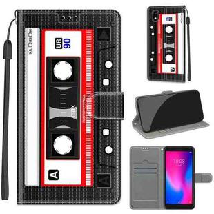 For ZTE A3 2020 Voltage Coloured Drawing Magnetic Clasp Horizontal Flip PU Leather Case with Holder & Card Slots(C10 Black Red Tape)