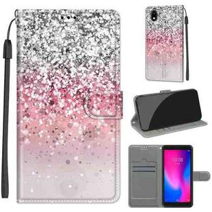 For ZTE A3 2020 Voltage Coloured Drawing Magnetic Clasp Horizontal Flip PU Leather Case with Holder & Card Slots(C13 Silver Pink Glitter)