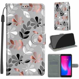 For ZTE A3 2020 Voltage Coloured Drawing Magnetic Clasp Horizontal Flip PU Leather Case with Holder & Card Slots(C19 Material Flower)