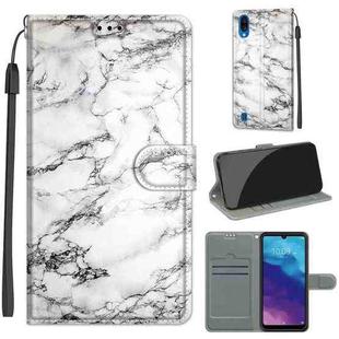 For ZTE A5 2020 Voltage Coloured Drawing Magnetic Clasp Horizontal Flip PU Leather Case with Holder & Card Slots(C01 White Marble)