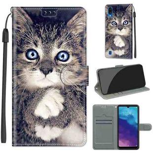 For ZTE A5 2020 Voltage Coloured Drawing Magnetic Clasp Horizontal Flip PU Leather Case with Holder & Card Slots(C02 Fork Hand White Claw Cat)