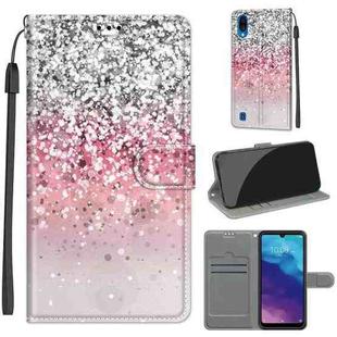 For ZTE A5 2020 Voltage Coloured Drawing Magnetic Clasp Horizontal Flip PU Leather Case with Holder & Card Slots(C13 Silver Pink Glitter)