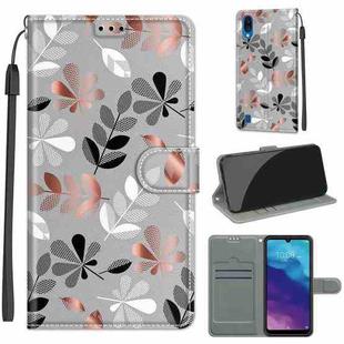 For ZTE A5 2020 Voltage Coloured Drawing Magnetic Clasp Horizontal Flip PU Leather Case with Holder & Card Slots(C19 Material Flower)