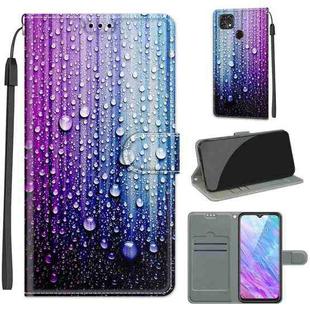 For ZTE Blade 20 Smart Voltage Coloured Drawing Magnetic Clasp Horizontal Flip PU Leather Case with Holder & Card Slots(C05 Purple Blue Water Drops)