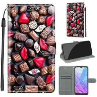 For ZTE Blade 20 Smart Voltage Coloured Drawing Magnetic Clasp Horizontal Flip PU Leather Case with Holder & Card Slots(C06 Red Lip Chocolate)